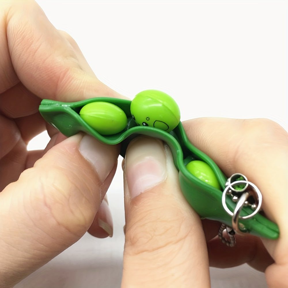 1pc Fidget Toy Anti Stress Peas Squeeze Decompression Toys Kawaii Funny Beans Keychain For Child Adult Halloween Christmas Gift