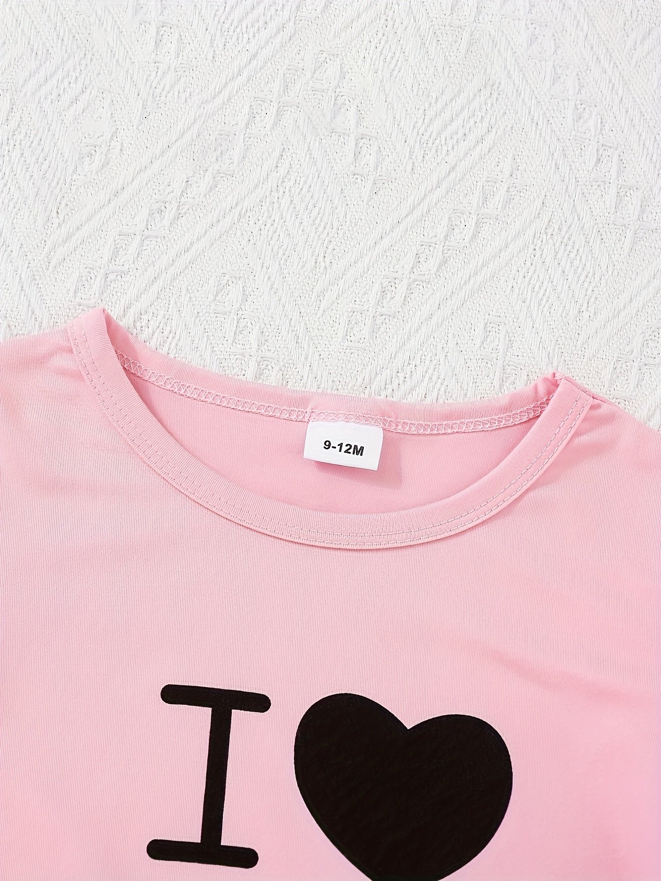 Baby Boys And Girls Casual "I Love My Mom & Dad" Printed Short Sleeve Romper, Cute Comfy Outdoor Jumpsuit Clothes