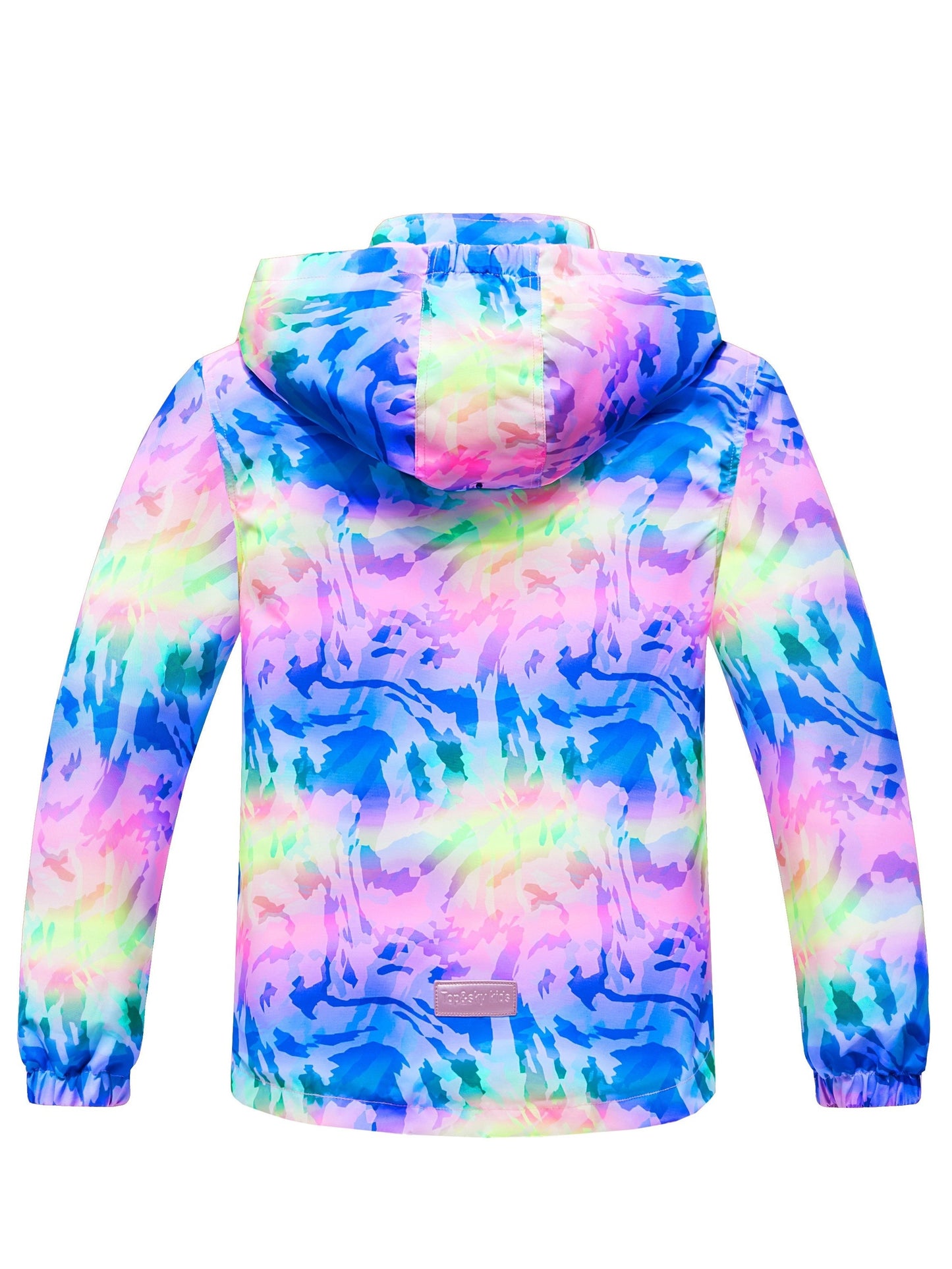 Vibrant Rainbow Camo Rain Jacket for Kids - Waterproof, Lightweight, Hooded, Fleece Lined, Windbreaker Coat with Removable Hood for Outdoor Play - Perfect for Rainy Days and Casual Wear