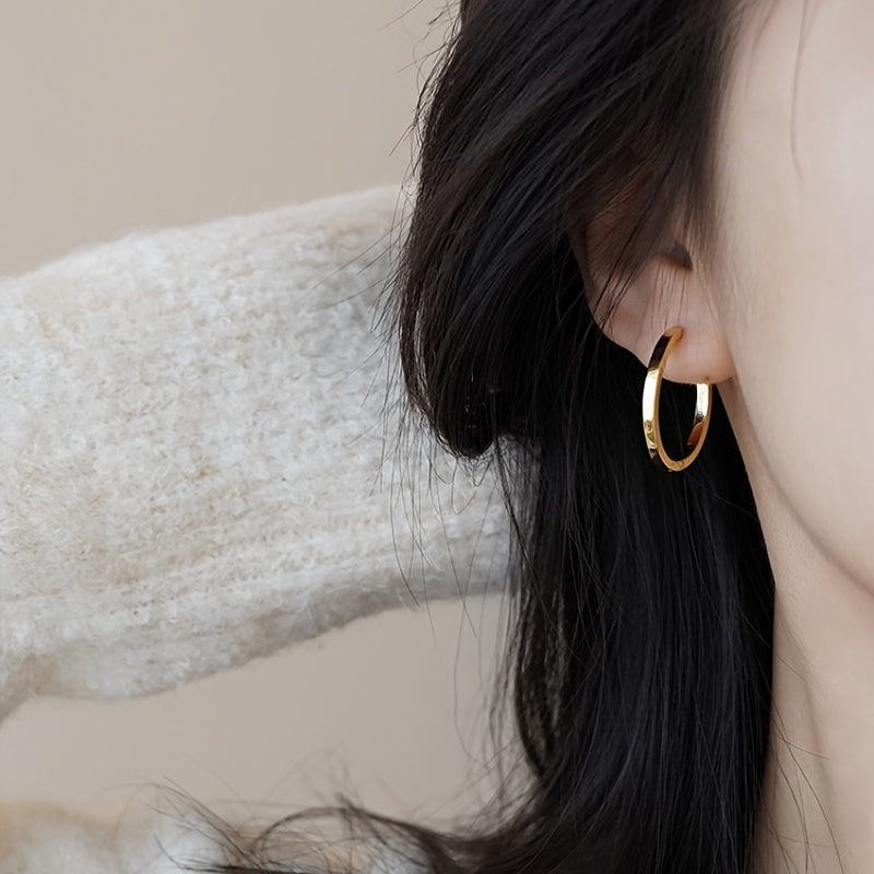 Stylish Twisted Hoop Earrings 14K Gold Plated Big Circle Earrings
