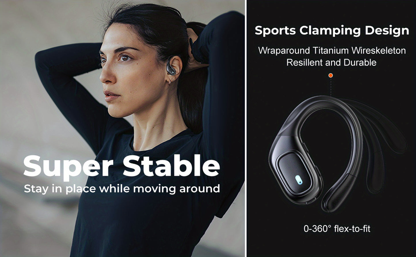 New Wireless Earphones, LIFEBEE Wireless Earbuds for Running Sports Stereo Audio LED Display, ENC Noise Cancelling Headset Built-in Mic Over-Ear Headphones Earphones with Earhooks, Sports Headphones, Workout Earbuds, Lightwei