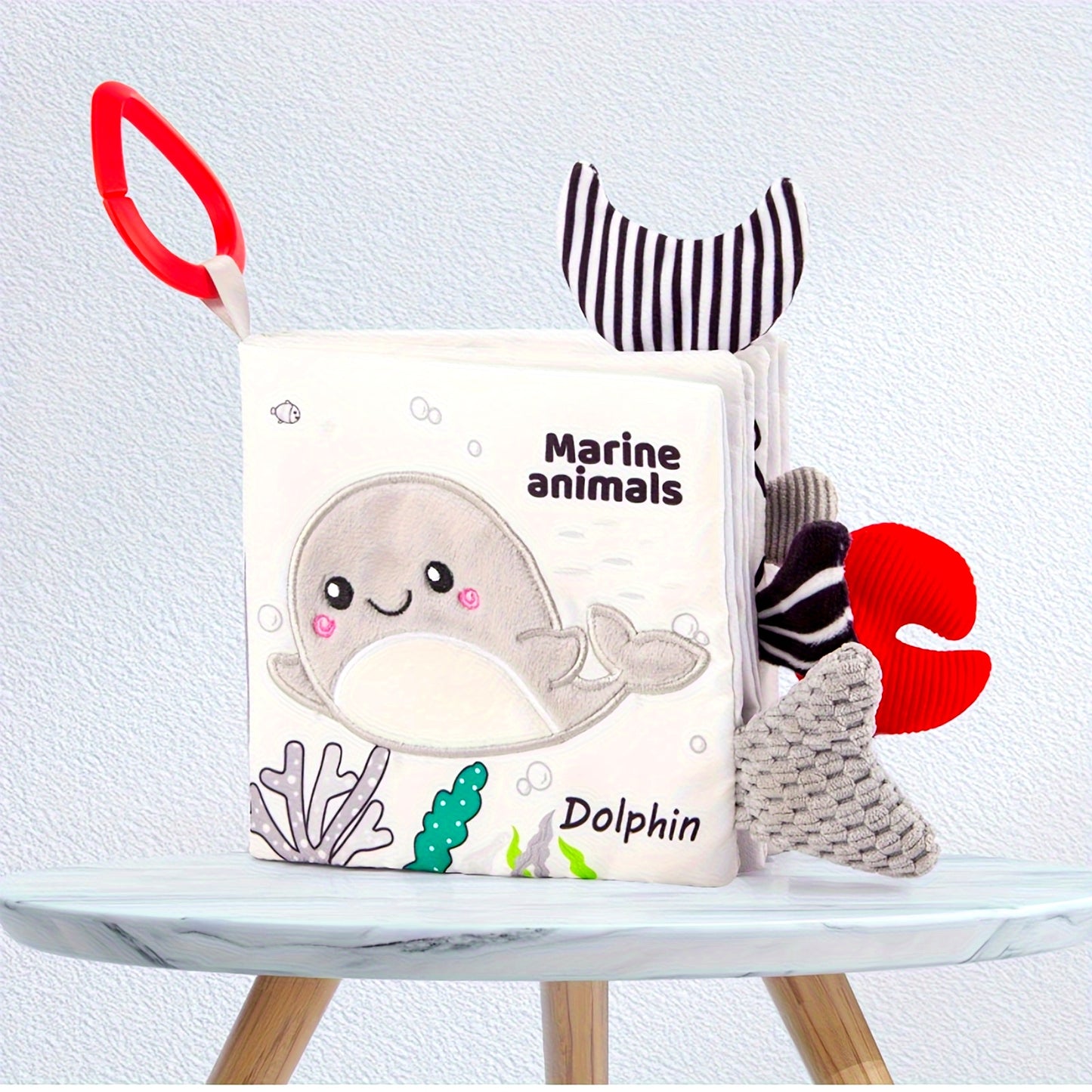 [3D Cloth Book] 3D Black and White Cloth Book | Early Education, Baby Cognitive Toys, Not Tear, Can Bite, Halloween Christmas Gifts