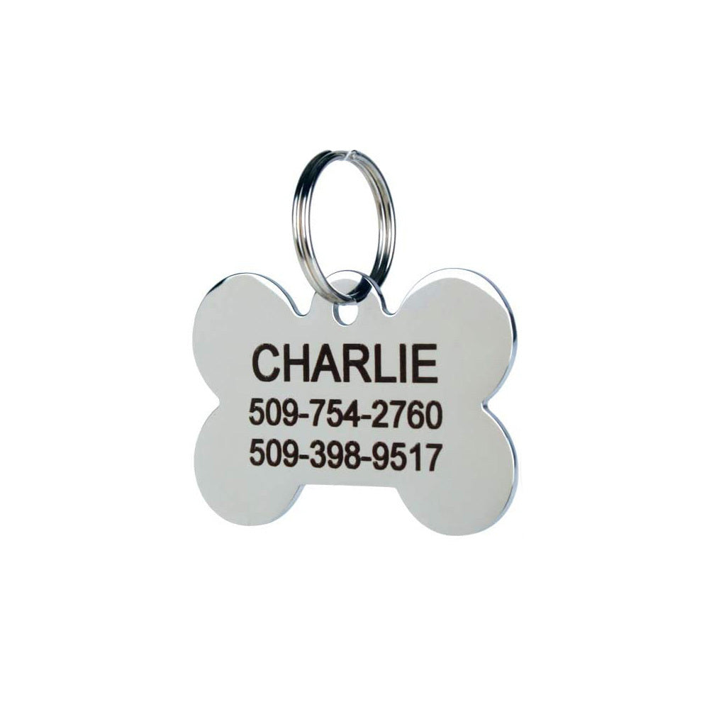[Fast Arrival] Stylish Personalized Pet ID Tag - Durable Engraved Stainless Steel Slide-On Nameplate with Customizable Text - Long-Lasting, Water-Resistant, and Easy to Attach