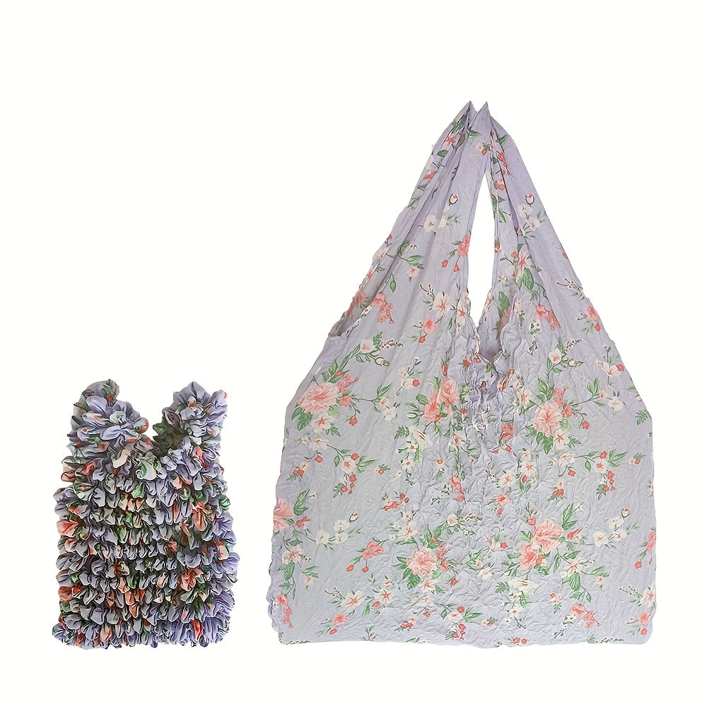 Women's Extra Large Foldable Shopping Tote Bag - Solid Color, Fabric with Polyester Lining - Hand Wash or Dry Clean | Fixed Shoulder Straps | Retractable Design