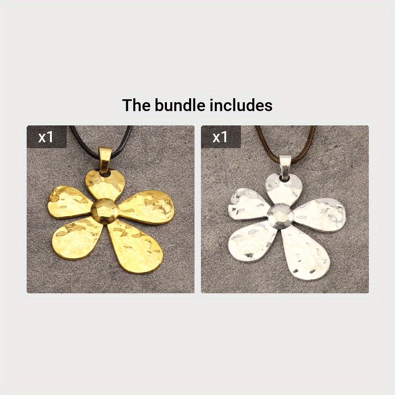 Stylish Large Flower Pendant Necklace Simple Style Neck Chain Jewelry Decoration Ramadan Festival Gift