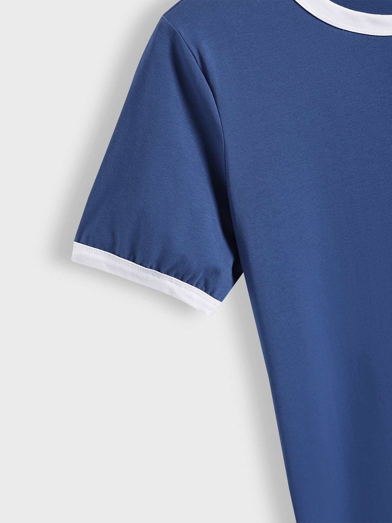 Summer Loose Crew Neck Short Sleeve Casual Simple T-shirt, Women's Clothing