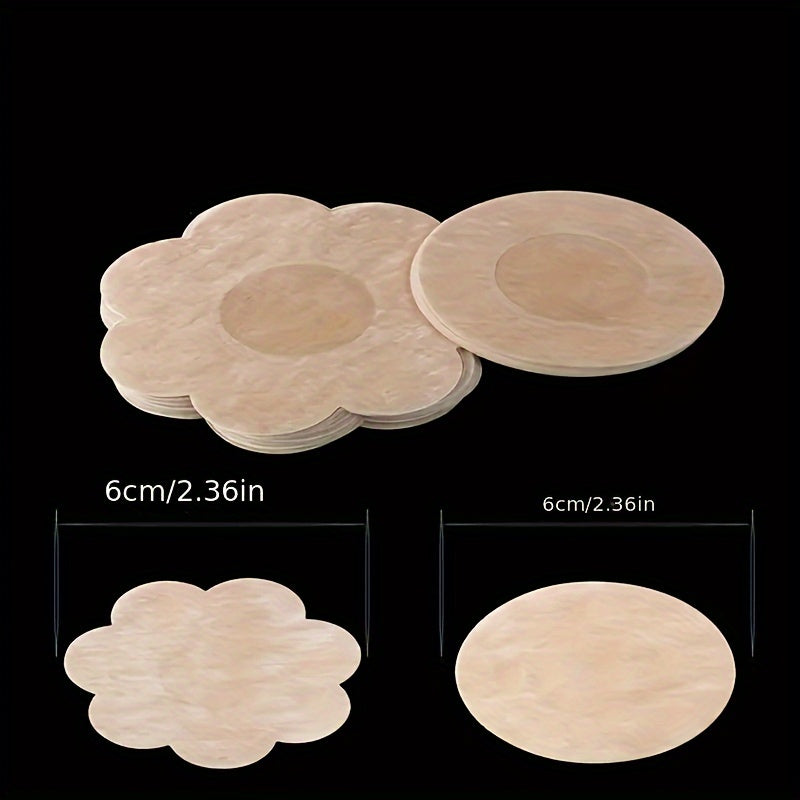 10/20/50/100pcs Disposable Invisible Nipple Covers - Ultra-Thin Breathable Non- Fabric, Anti-Convex Point Design, Round & Flower Shapes for Seamless Under Clothing, Women's Fashion & Lingerie Accessories, Discreet Underwear,