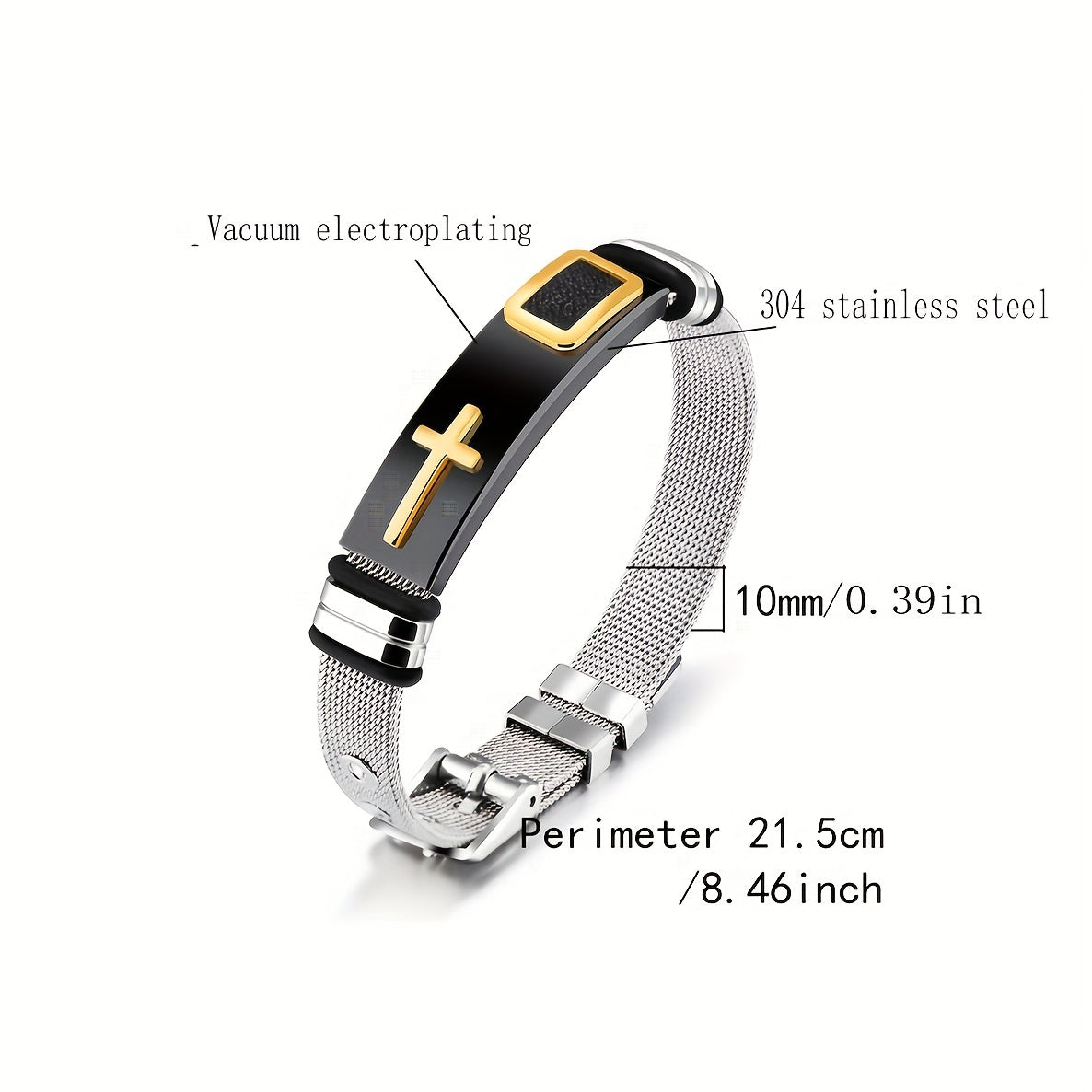 New Cross Titanium Steel Personality Men's Personality Bracelet Glossy Jewelry Popular Fashion Stainless Steel Bracelet