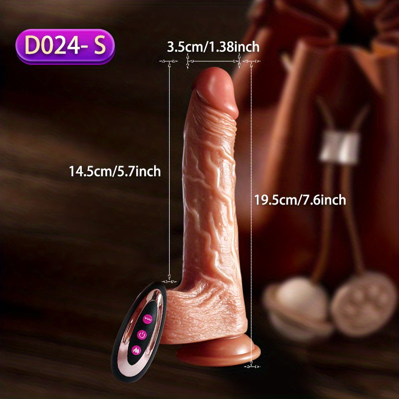 1pc Realistic Silicone Dildo with Suction Cup and Telescopic Vibration, Wireless Infrared Control, Rechargeable Lithium Battery, G-Spot and Anal Play Masturbation Toy for Women