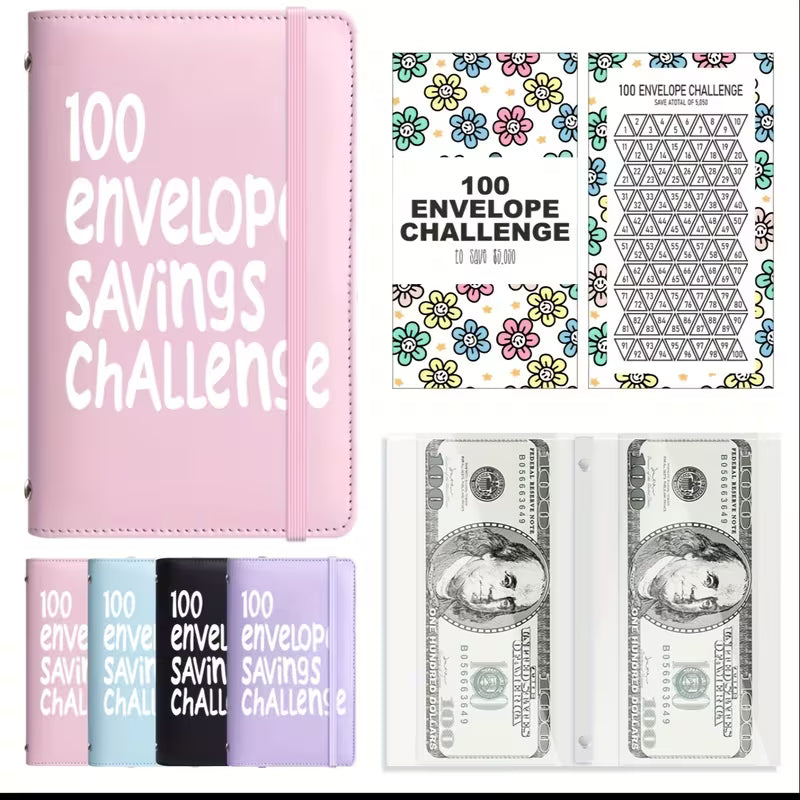 A Savings Challenge Book Featuring a 100 Envelopes Challenge