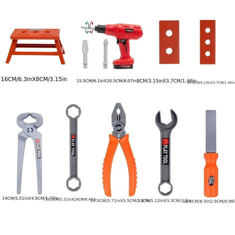 Electric Toy Drill Set: Stimulate Your Child's Imagination With This Fun Construction Studio Toy!, Halloween, Christmas, And Thanksgiving Day Gift