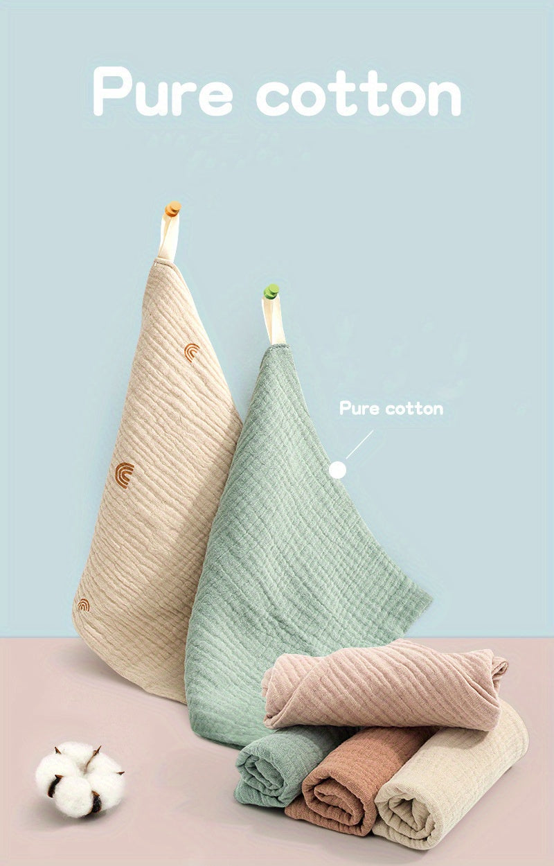 5pcs Soft Cotton Gauze Baby Towels, Face Towels, Hand Towels, Christmas Halloween Thanksgiving Day Easter New Year's Gift