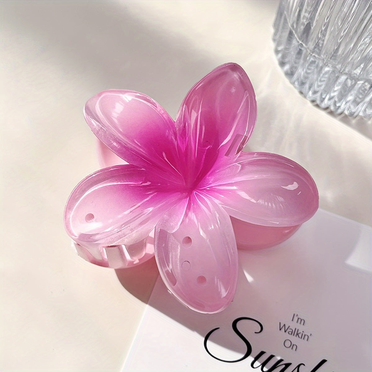 6pcs/1pc Random Color Egg Flower Hairpin, Plastic Fairy Elegant Hairpin, Ideal Gift Choice Gradient Color Flower Hair Claw Clip - Sweet and Elegant Hawaiian Style, Suitable for Women and Girls - Fashion Casual Accessories, Ph