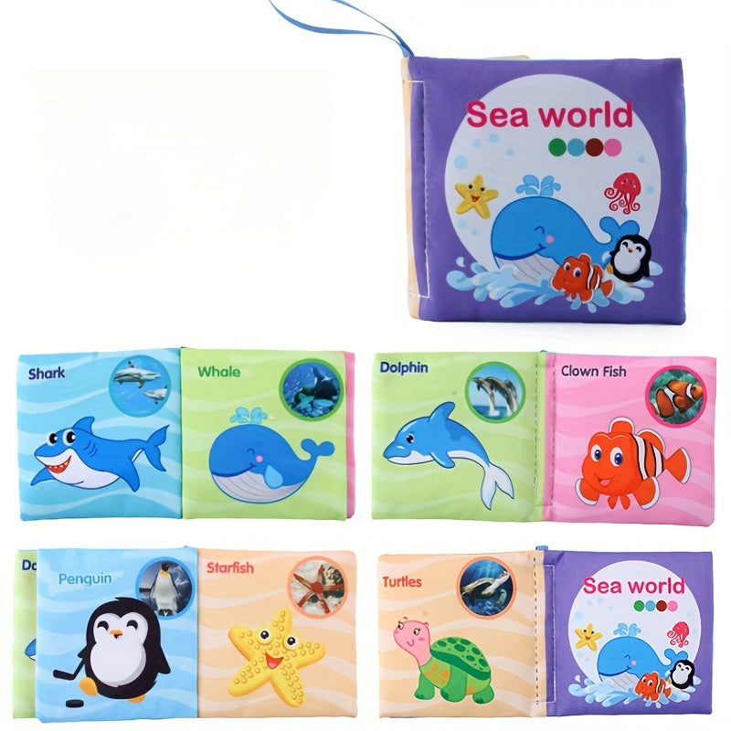 8 & 5 & 3 Soft Cloth Baby Book Sets Cognitive Cloth Books Fruit Animal Educational Toys, Early Education Cloth Books Are Tear-Resistant And Washable Cloth Books with Vivid Fruit, Animal And Ocean Themes Promote Early Learning