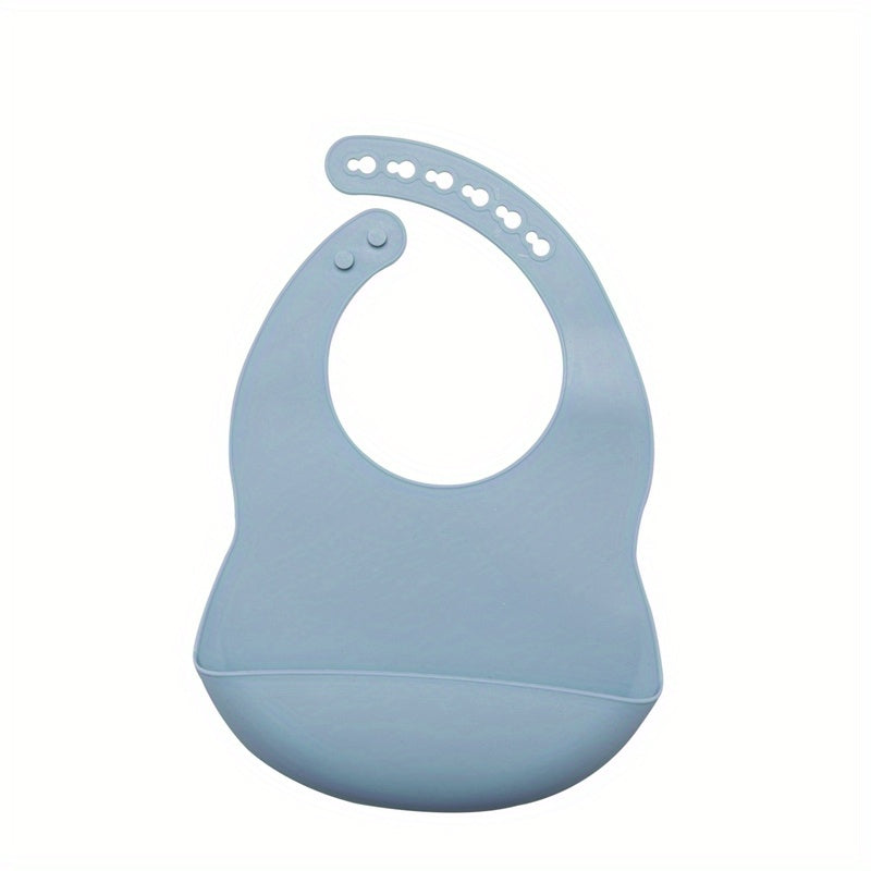 Baby Soft Bib, Simple Plain Color Blank Pattern Adjustable Size Silicone Bib for 1 Year Old +, Christmas, Halloween, Thanksgiving Day Gift Easter Gift