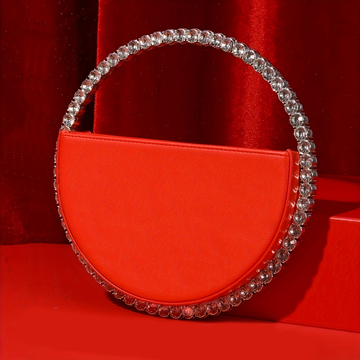 Flower Rhinestone Evening Purse, Luxury Hollow Out Clutch Bag, Women Handbag For Wedding Prom Cocktail Party