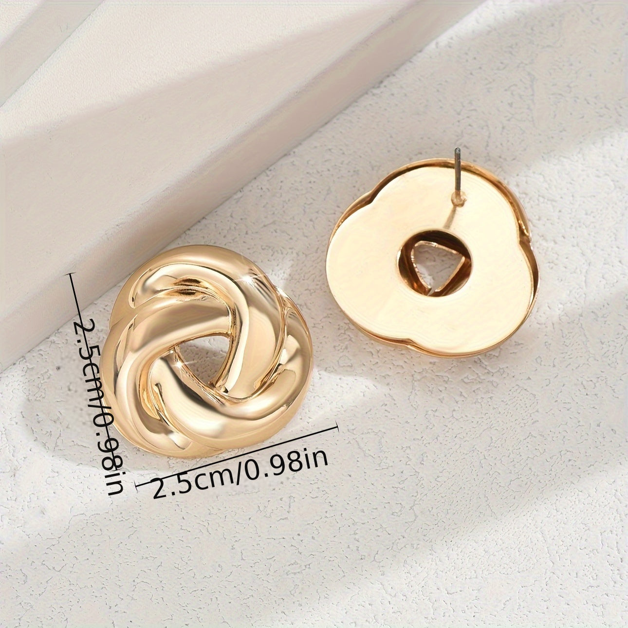 Radiant Punk Glam - Twisted Flower Stud Earrings - Durable Iron Jewelry for Womens Daily & Party Chic - Fashion-Forward Ear Ornaments