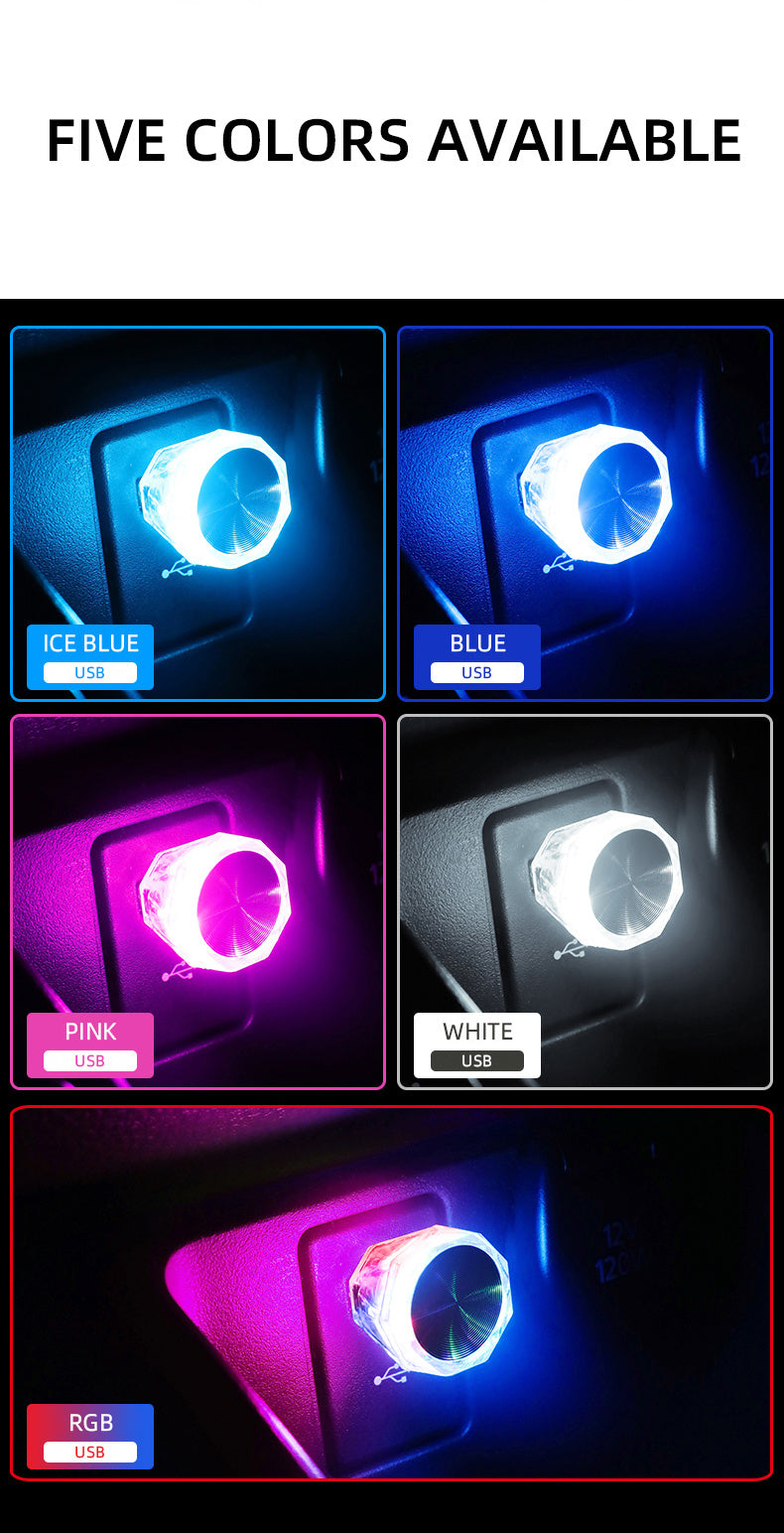 Car Mini USB LED Atmosphere Light Indoor Environment Decoration Mood Light Car PC Computer Portable Light Plug And Play Super Bright