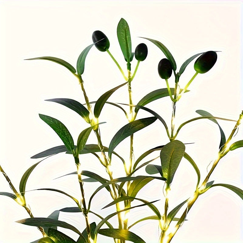 Artificial Olive Branch with LED Lights - No Vase Included