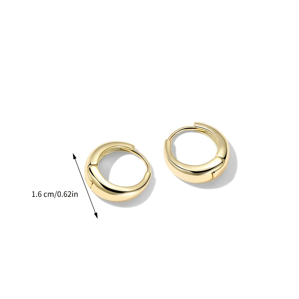 Minimalist Luxury Golden Hoop Earrings Copper 14K Gold Plated Jewelry Female Daily Wear Accessories