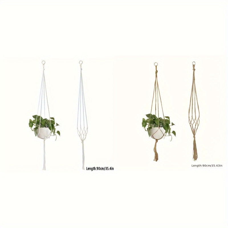 1 Set of Handmade Macrame Plant Hanger Baskets for Flower Pots, Ideal for Balcony Decoration And Home Garden Supplies