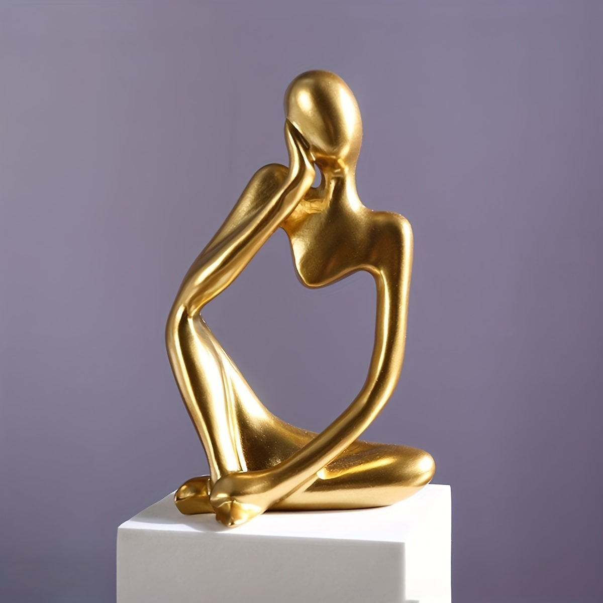 1pc Resin Character Figurines, Thinker People Abstract Ornament, Sculpture For Home Office Bookshelf Desk Decor