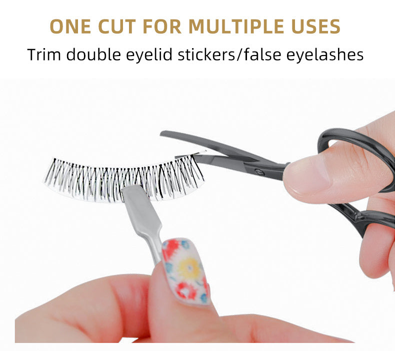 Stainless Steel Pointed Tip Scissors - A Pair Of Black Fish Line With Rose Golden Handles - Ideal For Trimming Eyebrows, Eyelashes, Embroidery, And Various Beauty Tasks