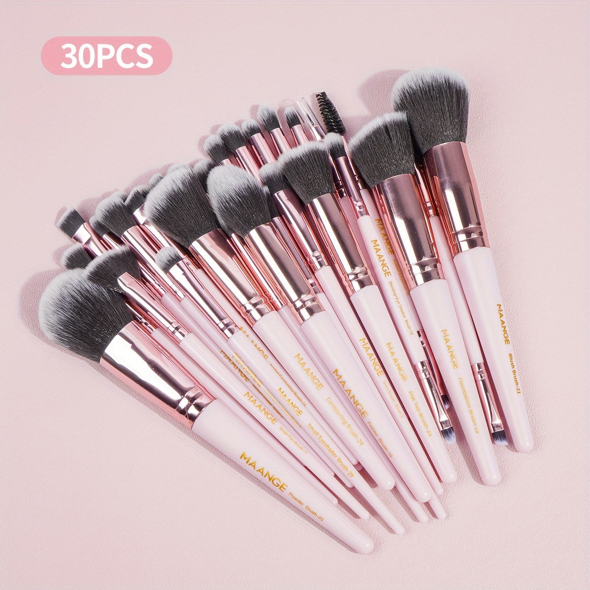 MAANGE 30pcs Professional Makeup Brush Set Foundation Brush Blush Brush Loose Powder Brush Eyeshadow Brush Complete Makeup Tool Set Suitable for Beginners and Professional Makeup Artists Portable Gift Set for Beginners Basic