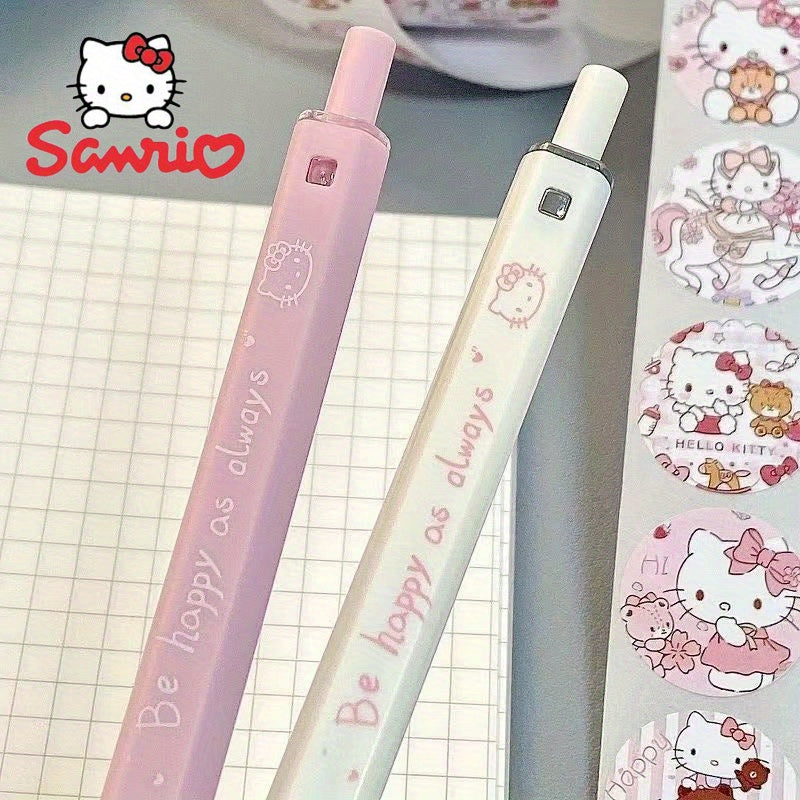 [Hello Kitty Pen] Sanrio Hello Kitty Cartoon Character Square Head Pen | Essential for Students, 0.5Mm Black Gel Pen, Smooth Writing, Quick-Drying, for Cinnamoroll Pressure-Sensitive Pen Refill