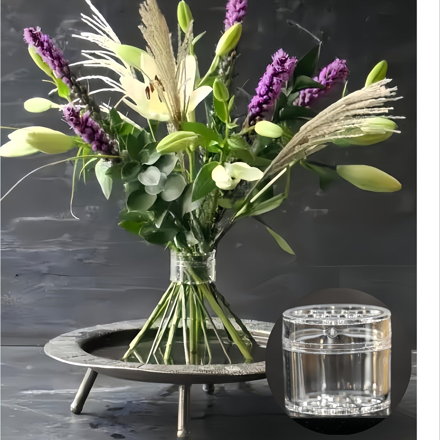 2pcs (L+S) Transparent Flower Arranger Spiral Ikebana Stem Holde Spiral Flower Arrangement Stem Holder