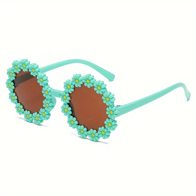 1pc Girl's Cute Flower Fashion Glasses, For Beach Outings, Ideal choice for Gifts