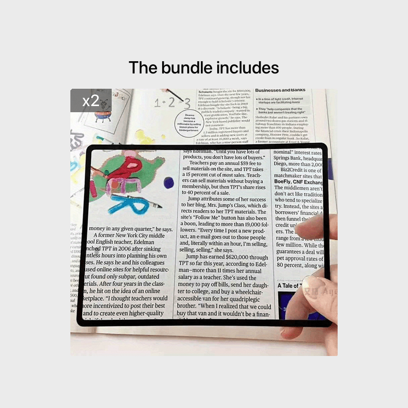 1pc Book Page Magnification 180X120mm, Ultra Thin Convenient PVC Magnifier