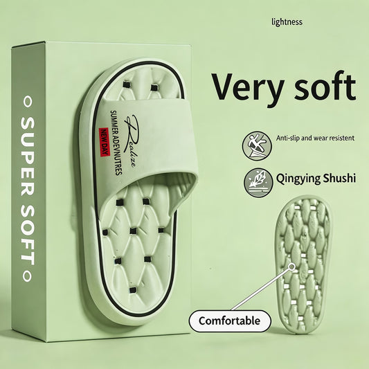 Non-slip, Casual Slippers with Ribbed Texture
