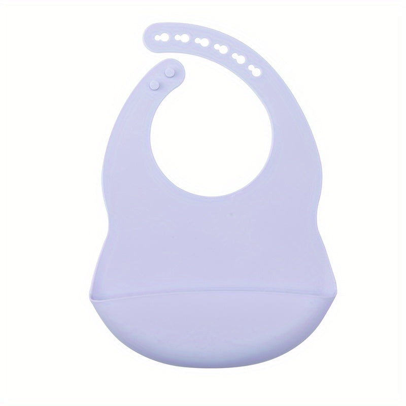 Baby Soft Bib, Simple Plain Color Blank Pattern Adjustable Size Silicone Bib for 1 Year Old +, Christmas, Halloween, Thanksgiving Day Gift Easter Gift
