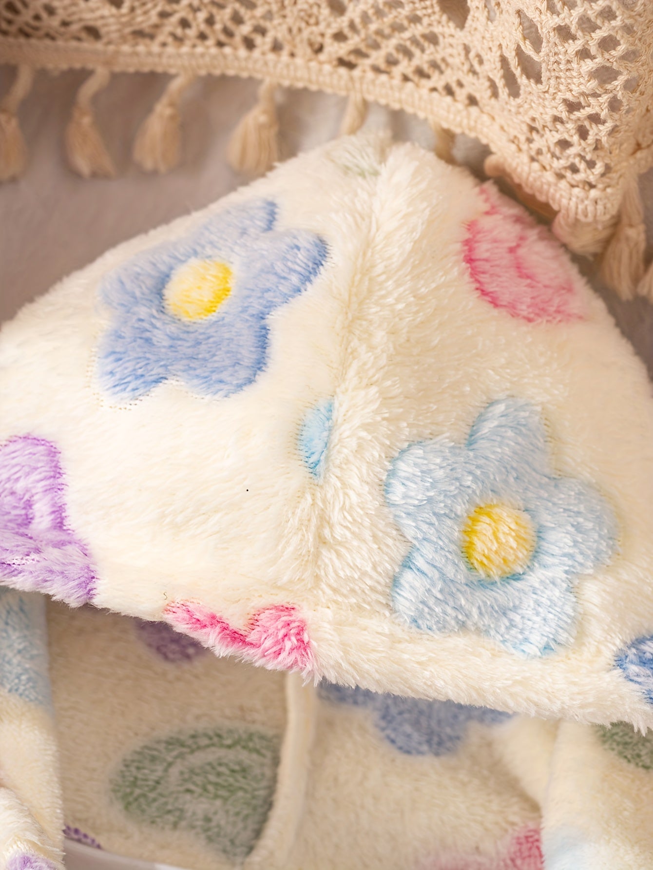 Baby Girls Floral Hooded Jacket - 100% Polyester Long Sleeve Coat with Zipper, Soft Plush Knit Fabric, Regular Fit for Outdoor Play in Fall/Winter, Skiing Compatible, Thick