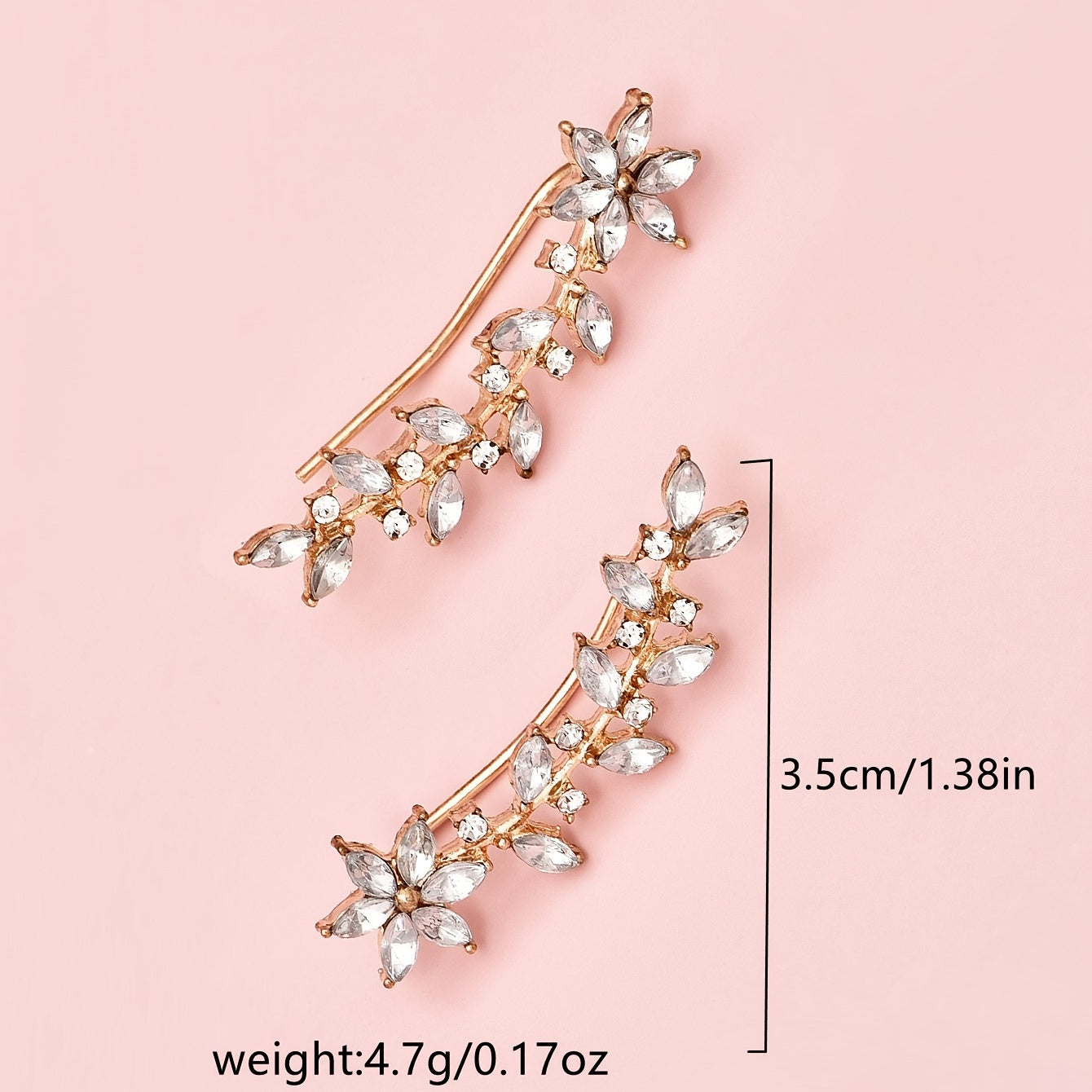 1 Pair Bohemian Crystal Leaf Earrings