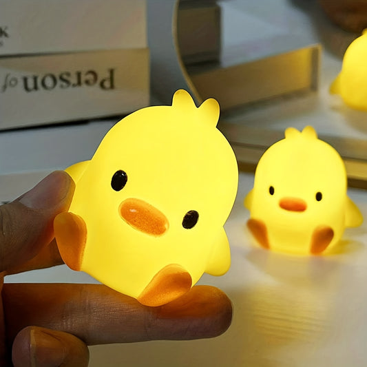 1pc Cute Mini Yellow Duck Night Light, Warm Light, For Bedroom Bedside Home Room Decor, Novelty Luminous Toy Gifts
