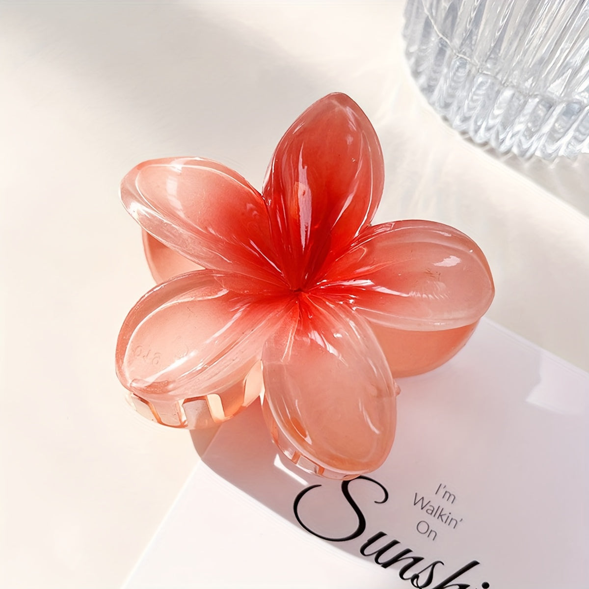6pcs/1pc Random Color Egg Flower Hairpin, Plastic Fairy Elegant Hairpin, Ideal Gift Choice Gradient Color Flower Hair Claw Clip - Sweet and Elegant Hawaiian Style, Suitable for Women and Girls - Fashion Casual Accessories, Ph