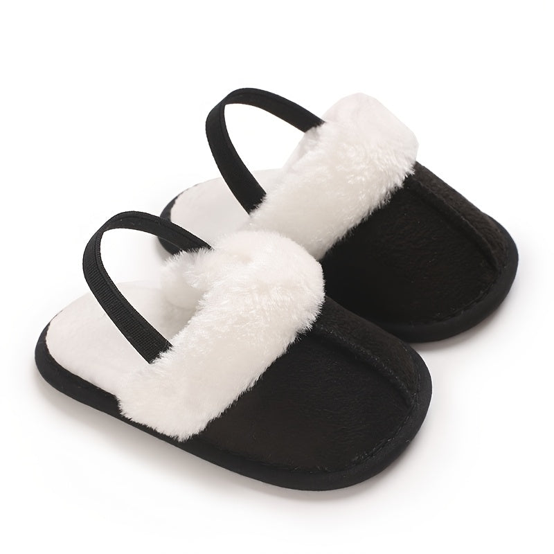 Cozy Plush Baby Girl Slippers - Soft, Non-Slip Sole for Indoor Comfort | Cute & Warm for 0-1 Year Olds | Perfect for Spring/Fall, Leisure Style, Spring/Autumn