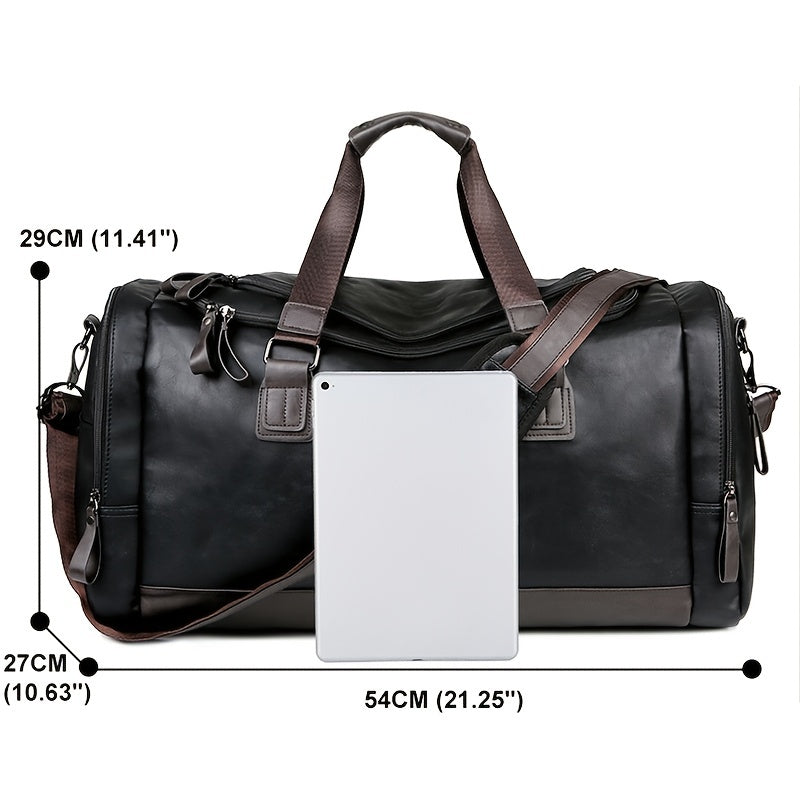 [Casual Travel Duffel] Large Casual Men's Travel Duffel Bag - Adjustable Strap, Multi-Compartment, Carry-On Luggage, Weekend Tote