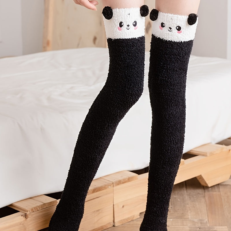 1-Pair Women's Winter Thermal Over-the-Knee (OTK) Floor Socks - Cozy Coral Sleeping Socks Suitable for Home, Bed, and Cold Weather - Warmth &