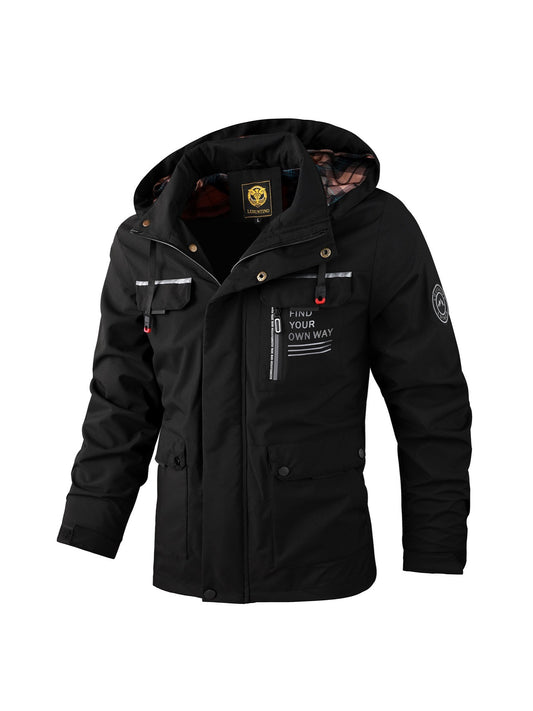 Men's Fashion Casual Windbreaker Jacket, Spring and Autumn Outdoor Lightweight Jacket