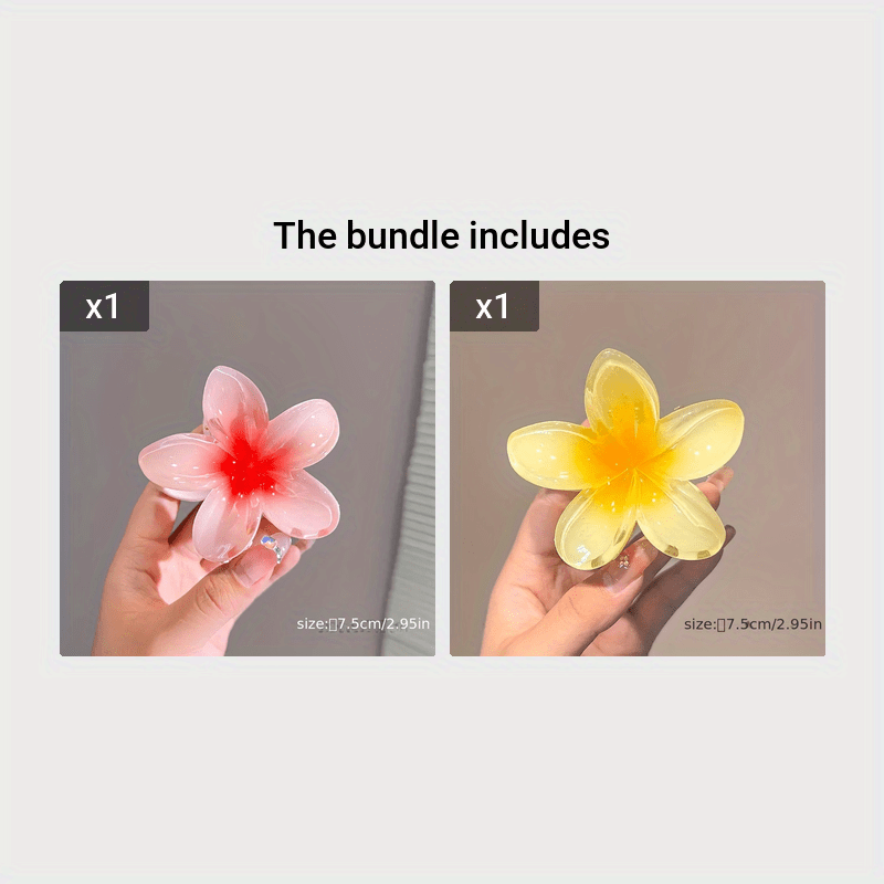 Elegant Colorful Flower Shaped Hair Claw Clip Trendy Non Slip Hair Grab Clip For Women And daily use Wear