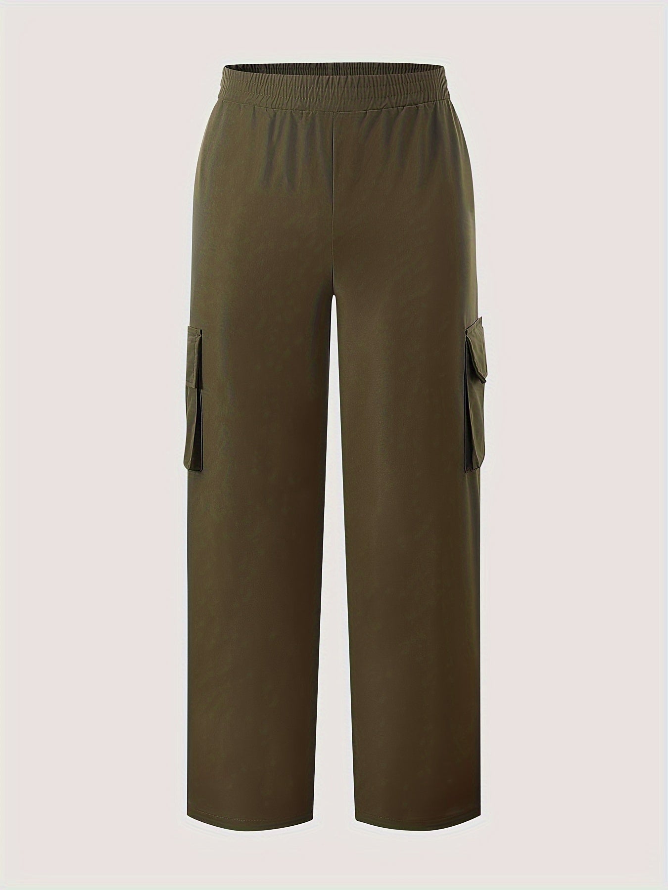 Durable & Stylish Wide-Leg Women's Cargo Pants - Ample Pockets, All-Season Wear, Easy Care