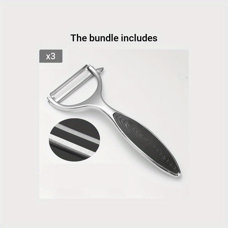 1pc Stainless Steel Vegetable and Fruit Peeler with Non-Slip Handle and Sharp Blade - Multi-Functional Kitchen Tool for Effortless Peeling