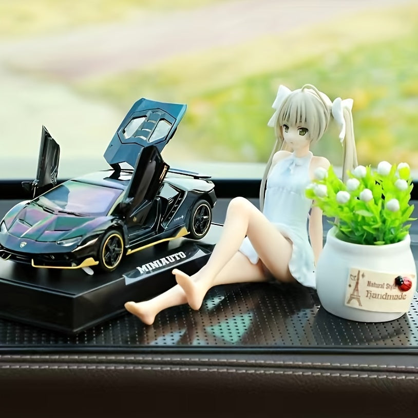 Car Decoration Cartoon Anime Ornaments Cute Girl Console Car Decoration Character Sculpture