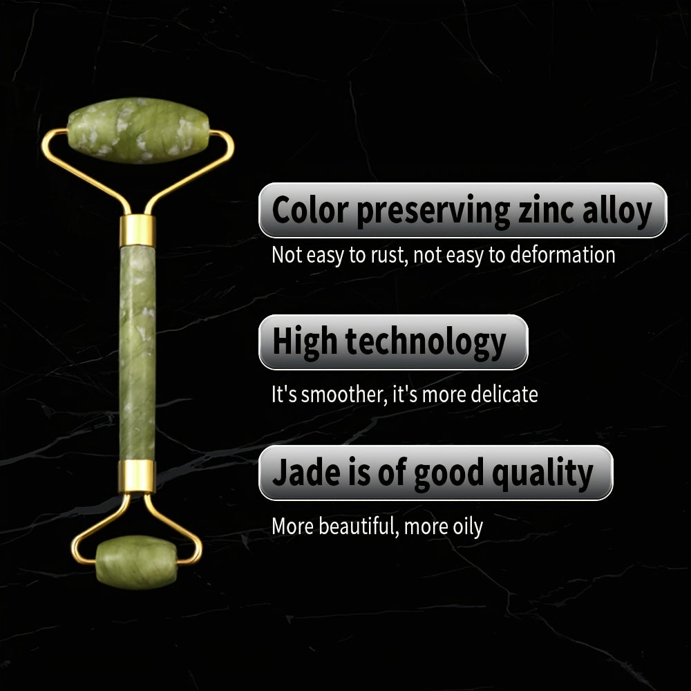 Jade Roller And Gua Sha Tools Set, Skin Care Massager, Jade Facial Roller, Natural Jade Facial Roller, Massage Tool For Face, Eyes, Neck And Body, Beauty Tool