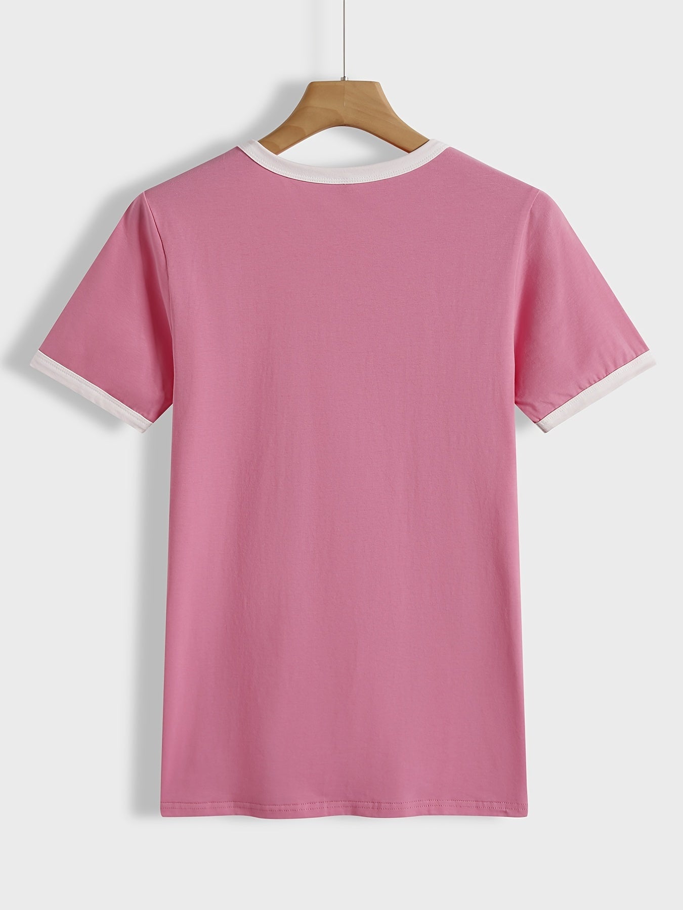 Summer Loose Crew Neck Short Sleeve Casual Simple T-shirt, Women's Clothing