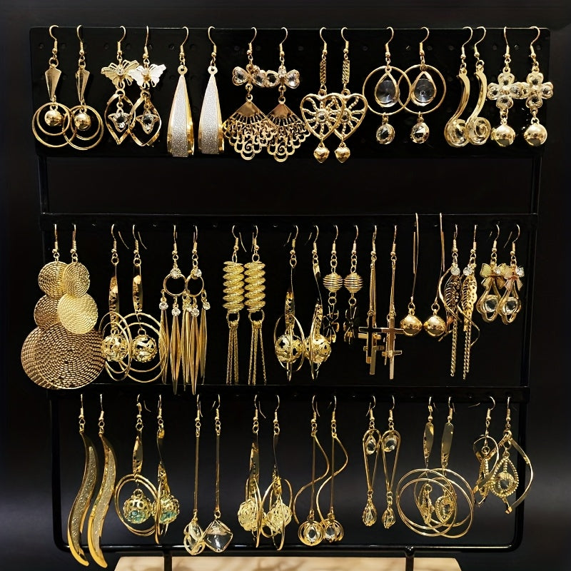 10 Pairs of Fashionable And Elegant Long Hook Women'S Earrings Flower Leaf Water Drop Design Luxury Drop Earrings Party Jewelry Set