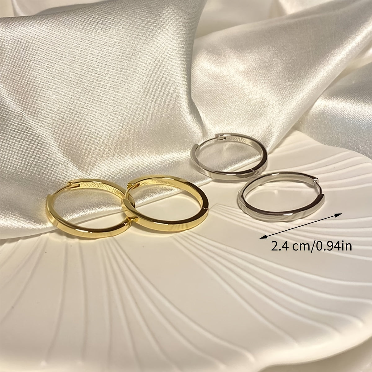 Stylish Twisted Hoop Earrings 14K Gold Plated Big Circle Earrings